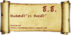 Budaházi Benő névjegykártya